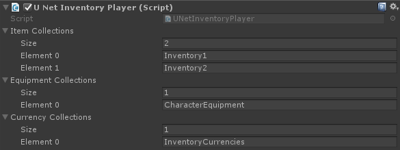 UNet Inventory Player